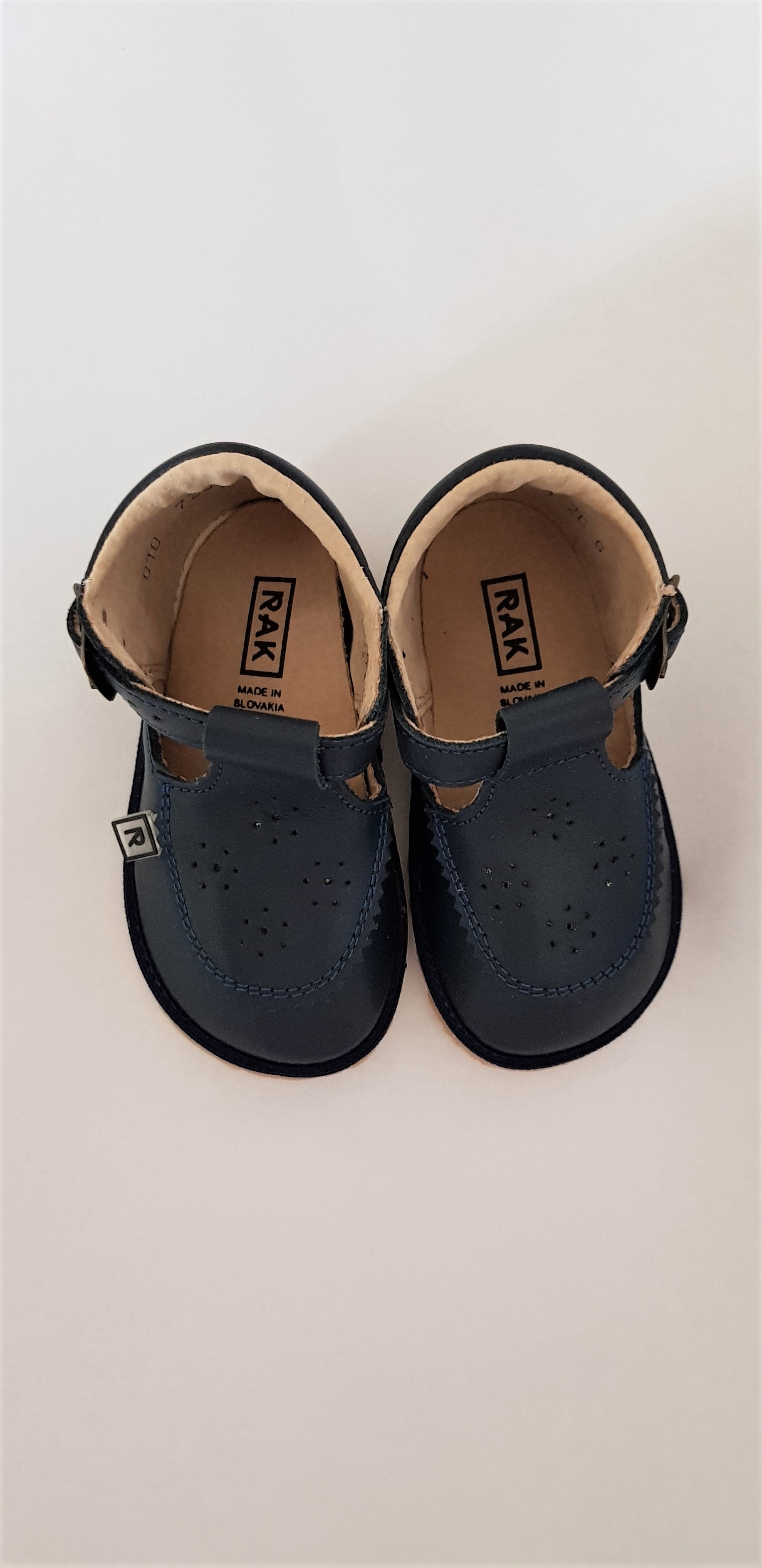 Navy First Walking T-bar Shoes