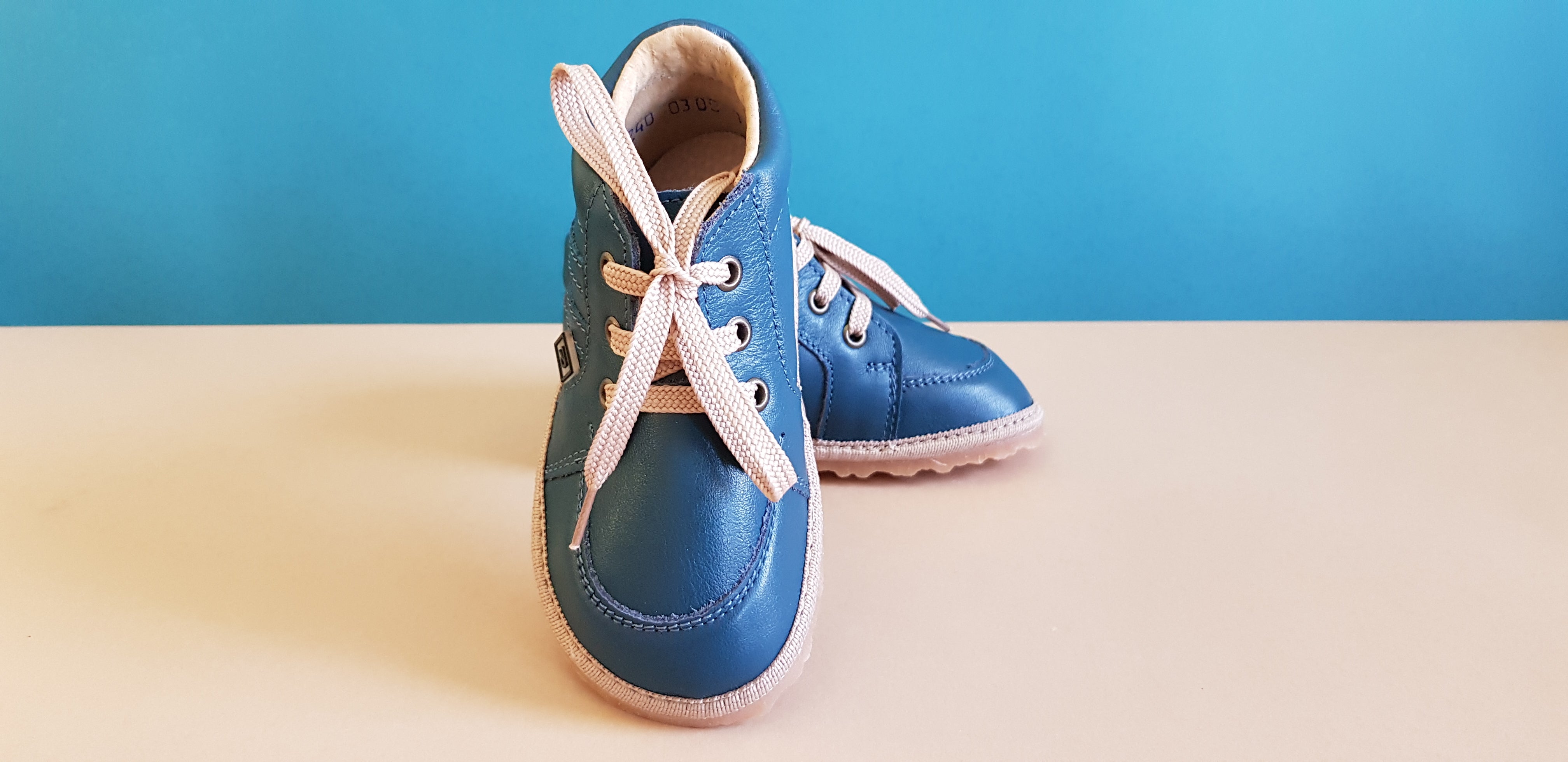First Walking Shoes with Laces - Blue