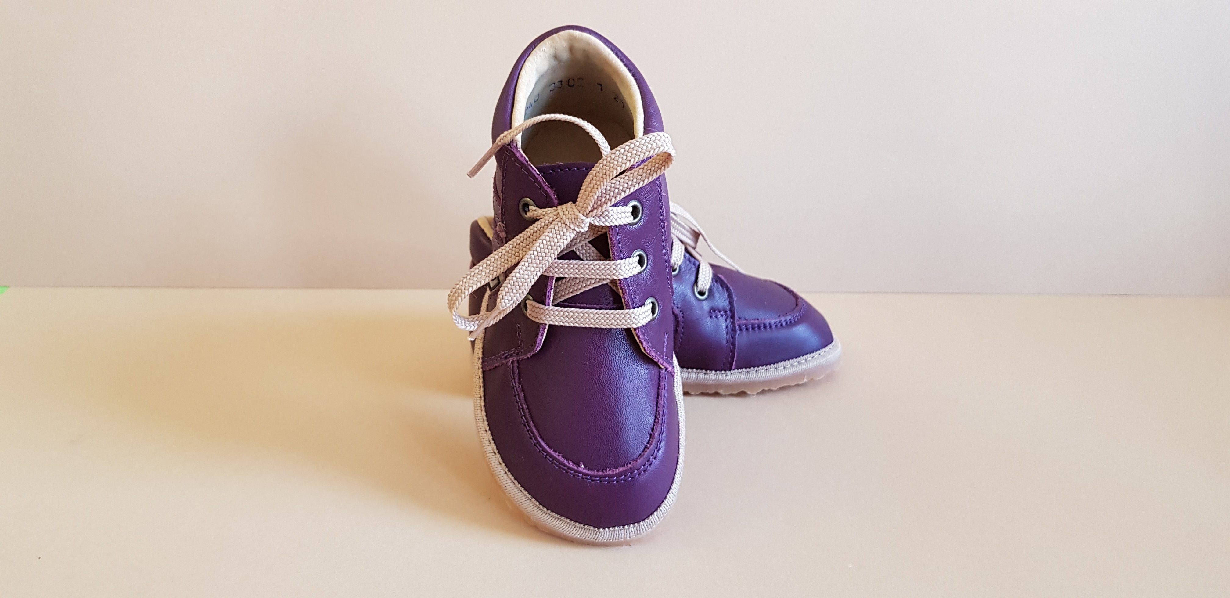 First Walking shoes with laces - Purple