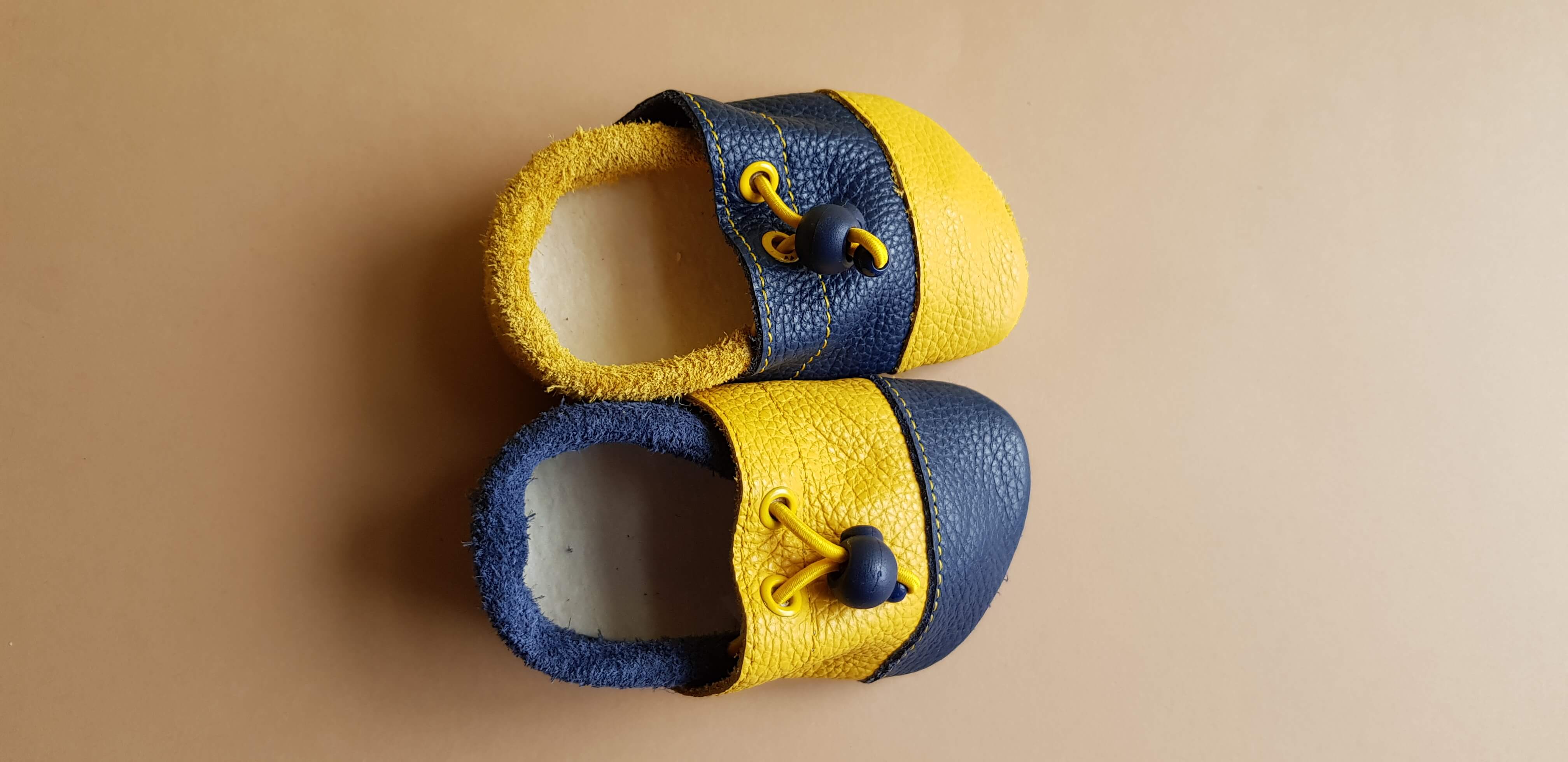 Indoor/Outdoor Soft Sole Slippers - Mix Yellow and Navy