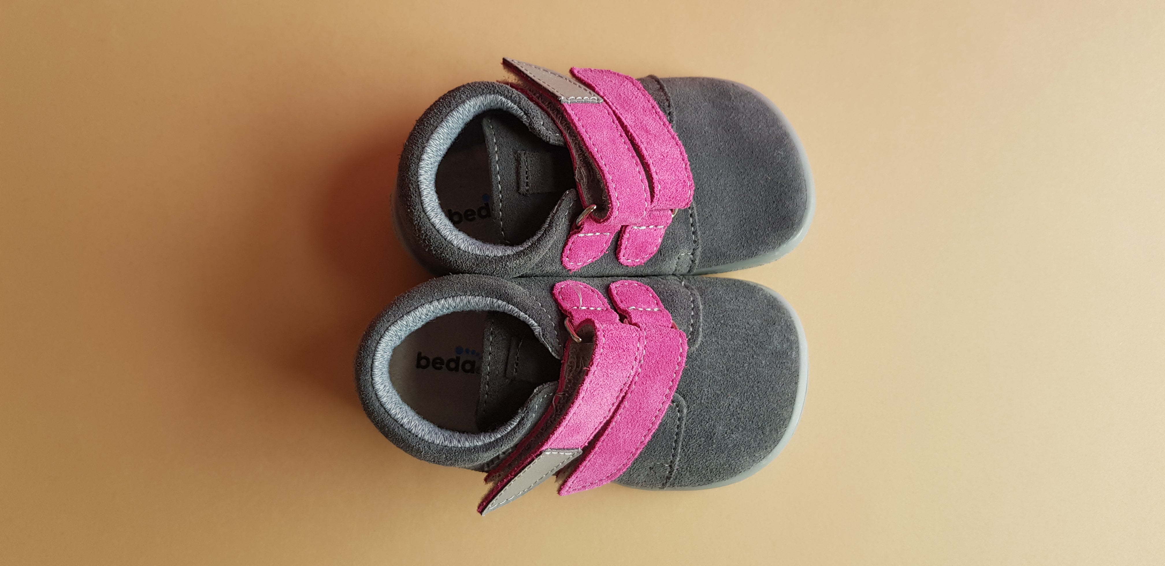 Barefoot Preschool Shoes - Grey and Pink