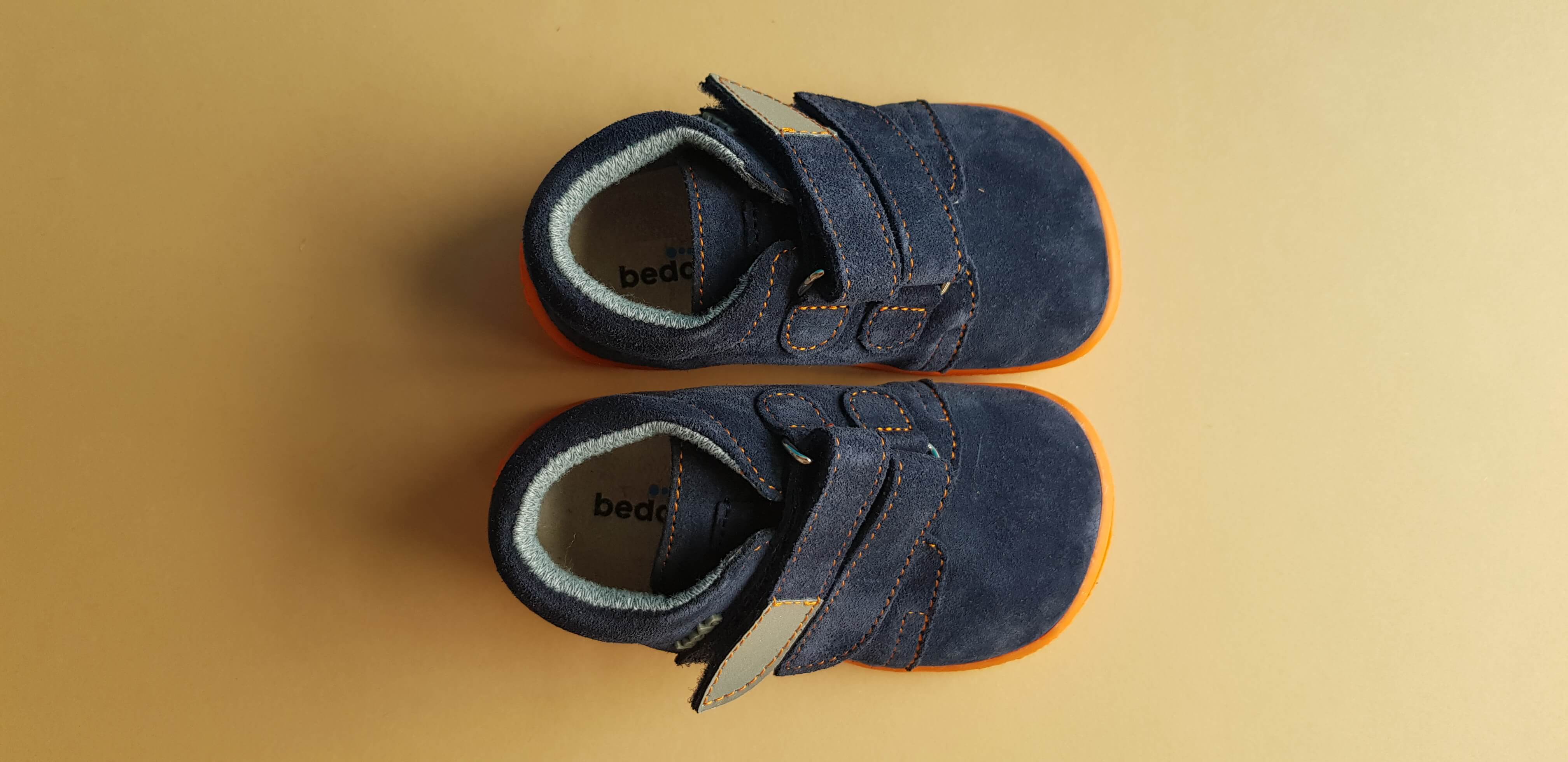 Barefoot Preschool Shoes - Navy with Orange soles