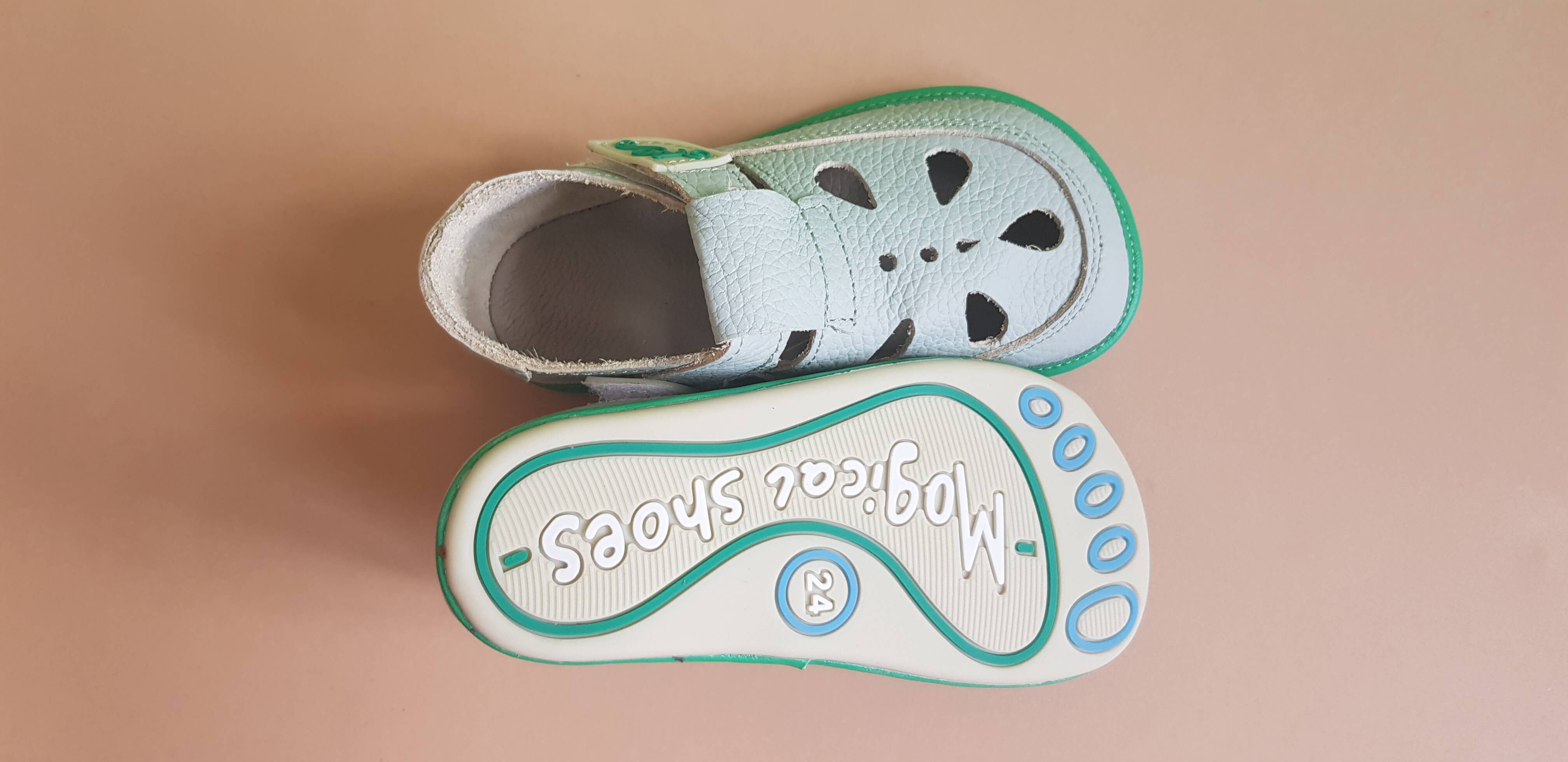 Magical shoes sandals - Mint with green lining