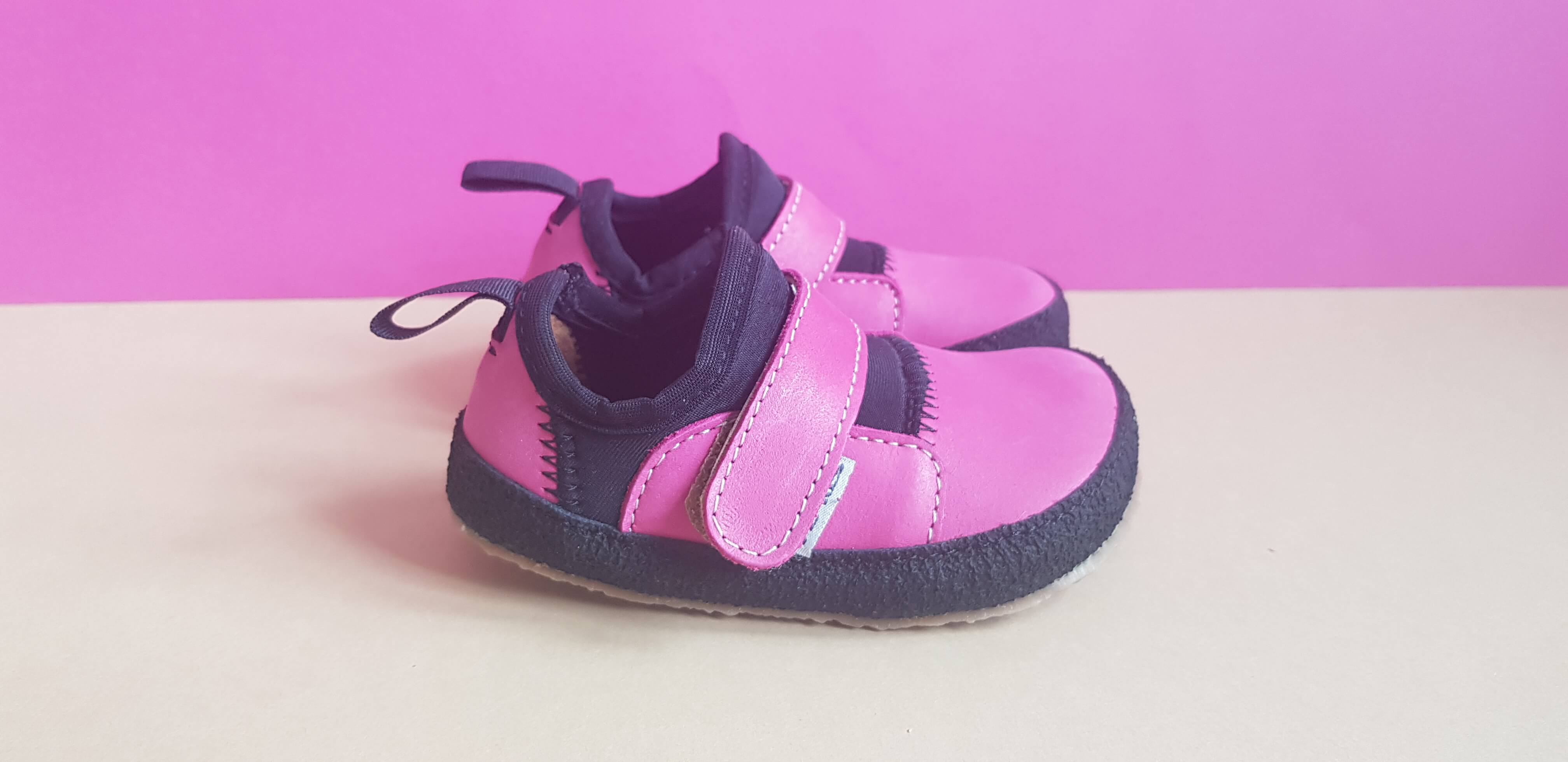 Barefoot Anatomically Shaped First Shoes - Pink and Black