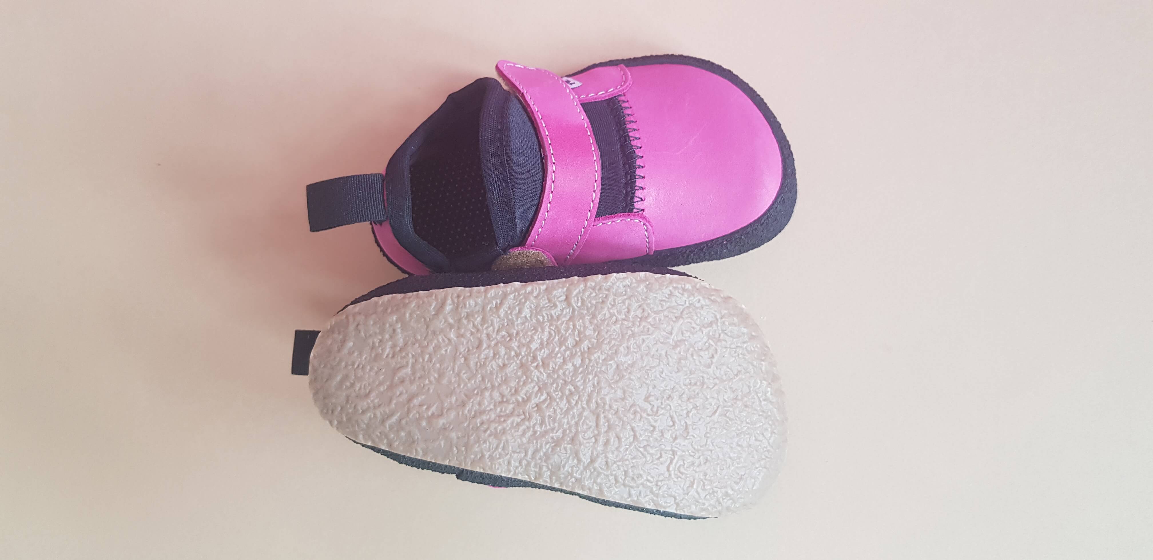 Barefoot Anatomically Shaped First Shoes - Pink and Black
