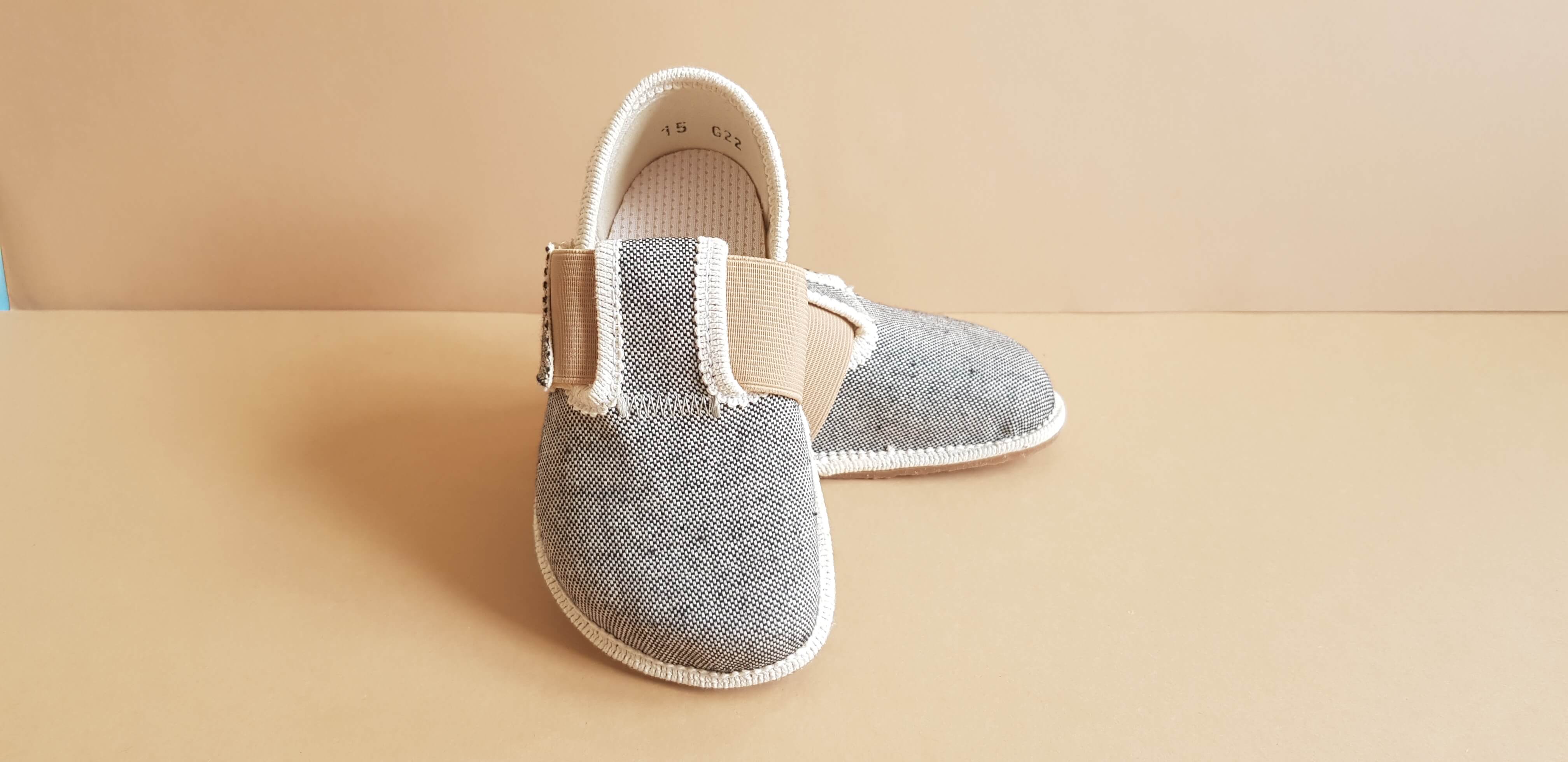 Organic Cotton Barefoot Slippers - Grey/Black