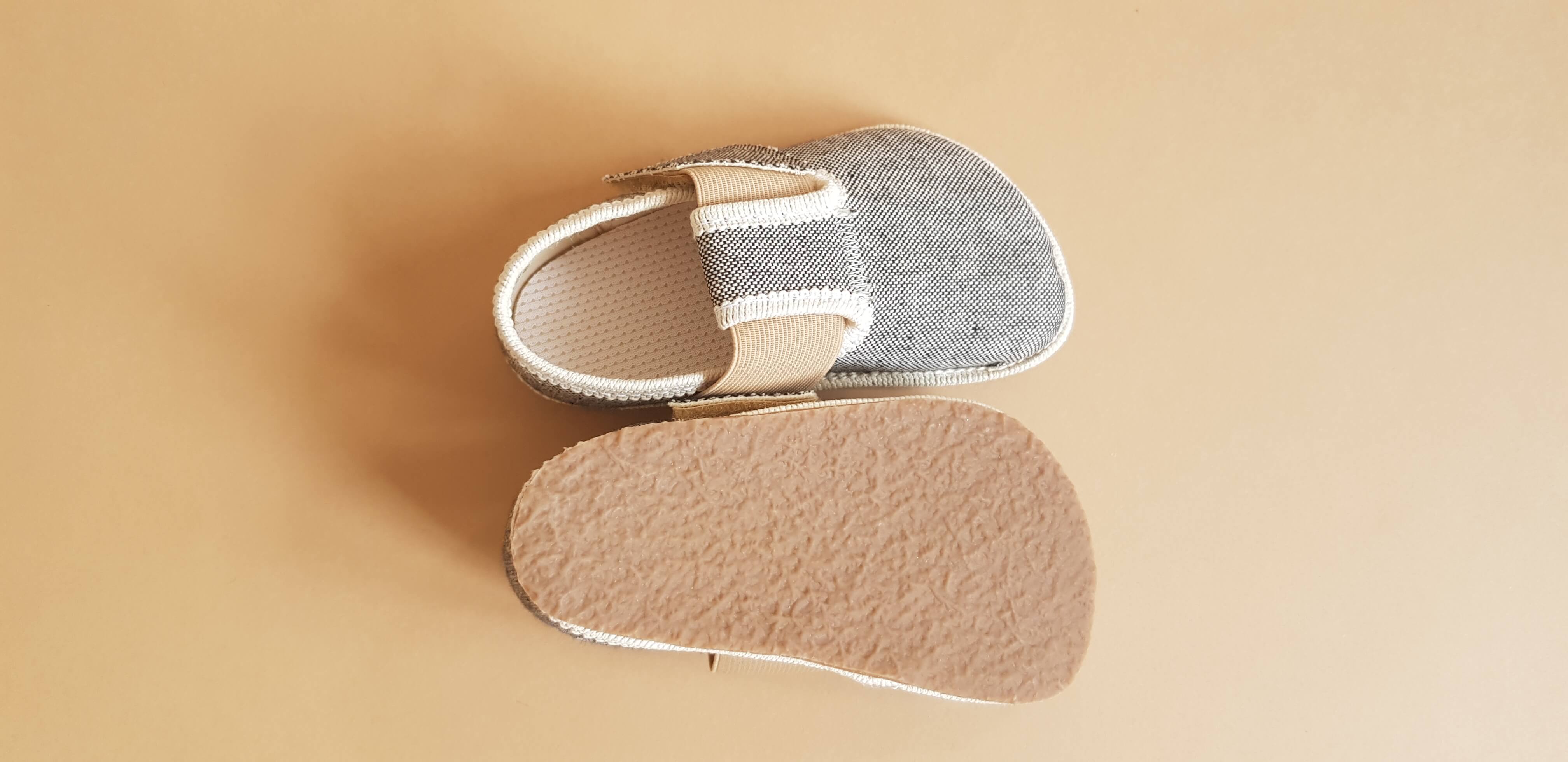 Organic Cotton Barefoot Slippers - Grey/Black