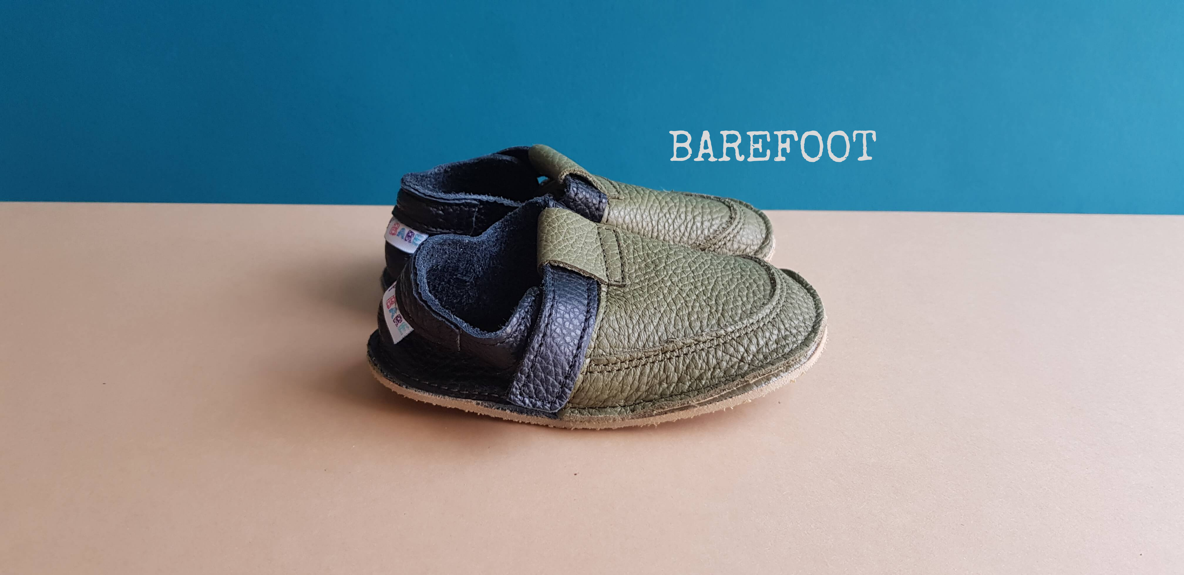 Barefoot Kid's Shoes - Khaki and Black